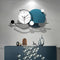 White and blue metal wall clock